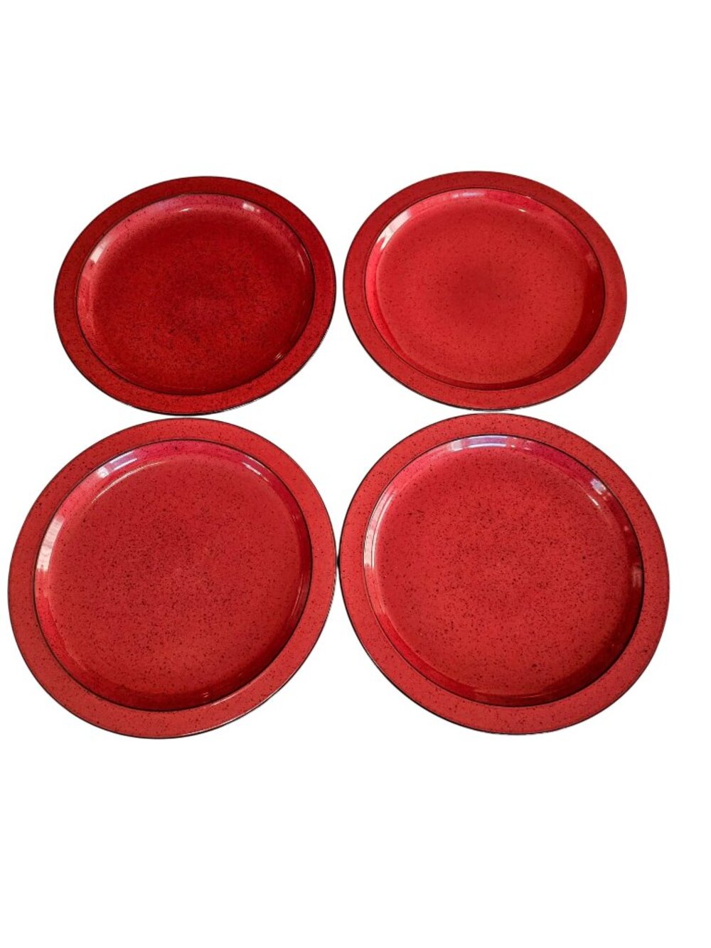 4 Mikasa Chromatic Burgandy Dinner Plates 11" country oven to table dishwasher m